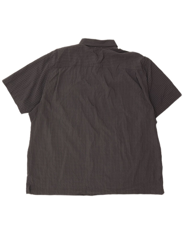 EDDIE BAUER Chemise à manches courtes pour hommes 2XL Gris à carreaux Polyester