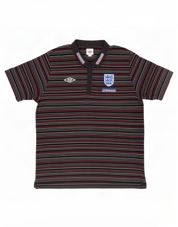 Umbro Polo graphique England 3XL homme en coton à fines rayures multicolore