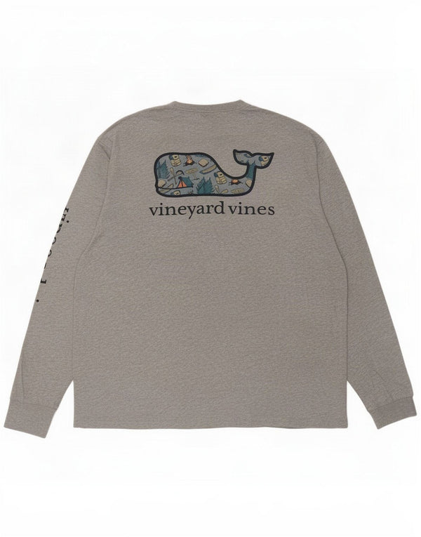 Vineyard Vines Haut graphique pour homme à manches longues 2XL Coton moucheté gris