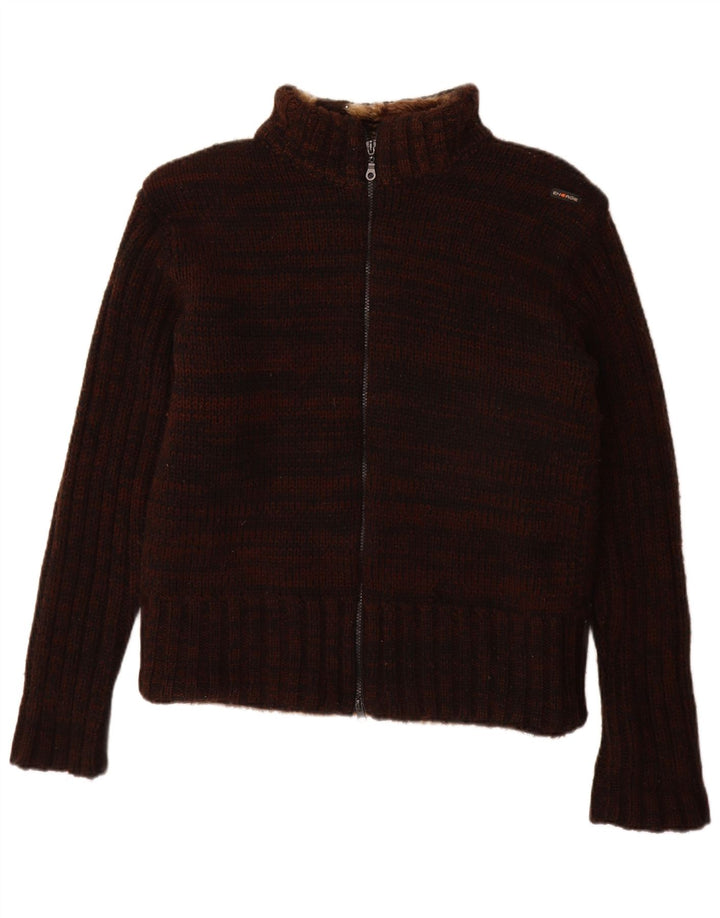 Energie Cardigan Sherpa Homme Marron Moyen Rayé Acrylique