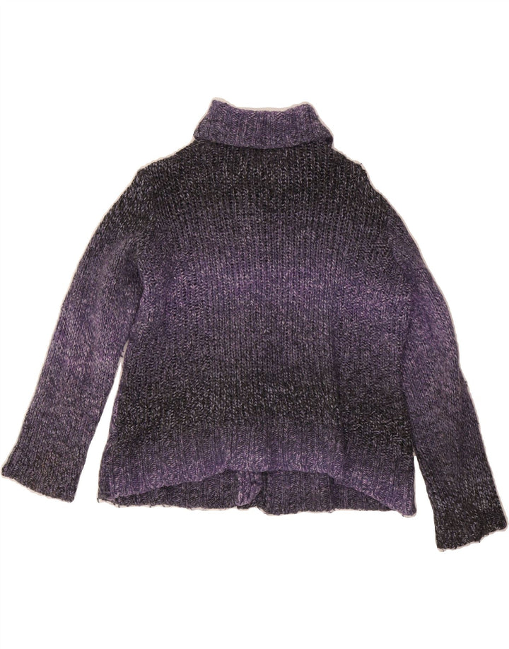 MARKS & SPENCER Womens Cardigan Sweater UK 14 Medium Purple Tie Dye Wool Vintage Marks & Spencer and Second-Hand Marks & Spencer from Messina Hembry 