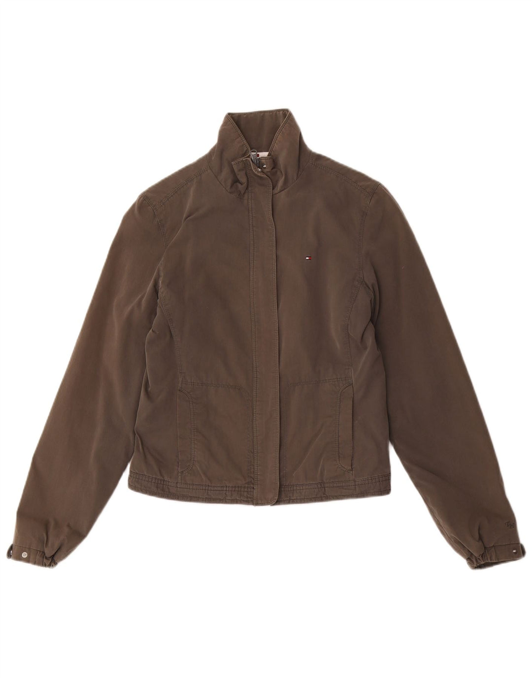Tommy Hilfiger Veste Bomber Femme UK 10 Petit Gris Polyester