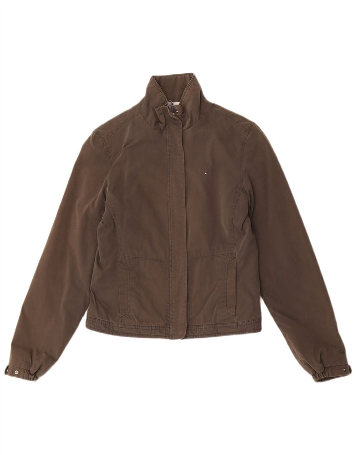 Tommy Hilfiger Veste Bomber Femme UK 10 Petit Gris Polyester