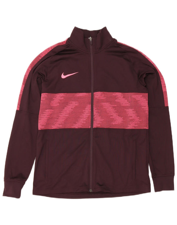 Nike Veste de survêtement Dri Fit pour homme en polyester géométrique marron moyen