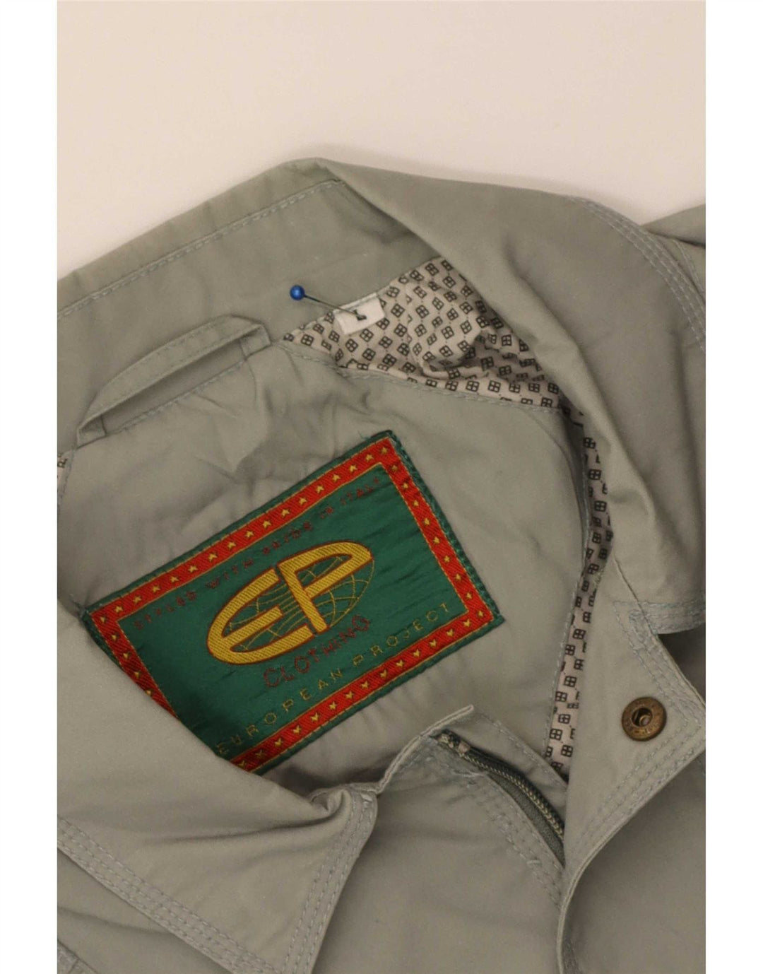 European Project Mens Bomber Jacket Taille 40 Grand Gris