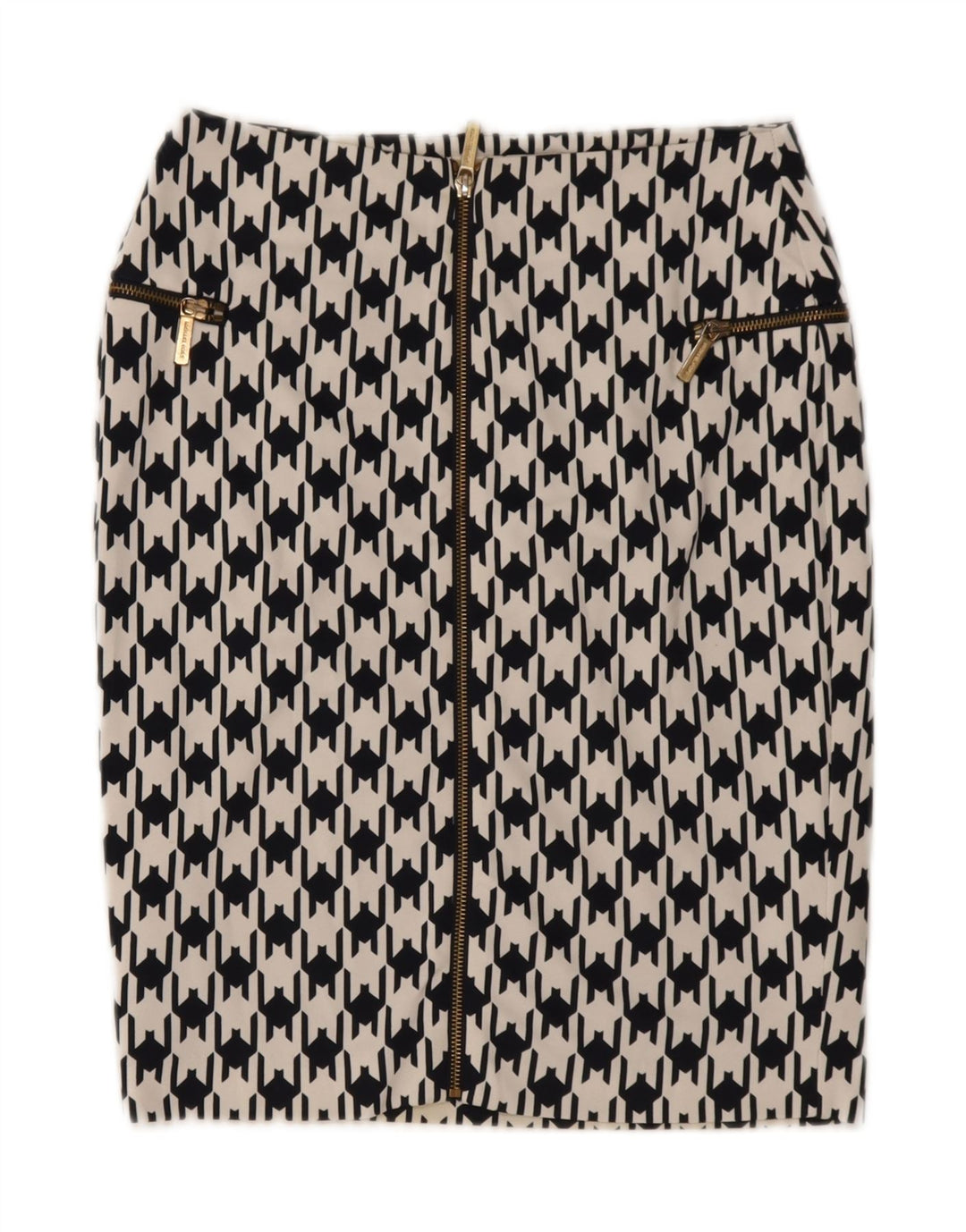 Michael Kors Jupe crayon pour femme US 4 Small W27 Pied-de-poule noir Polyester