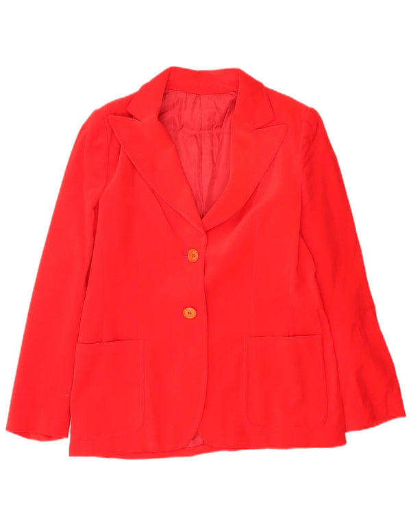 vintage Femme 2 Bouton Blazer Veste IT 48 XL Coton Rouge