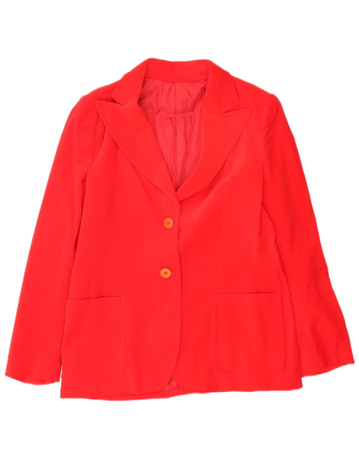 vintage Femme 2 Bouton Blazer Veste IT 48 XL Coton Rouge