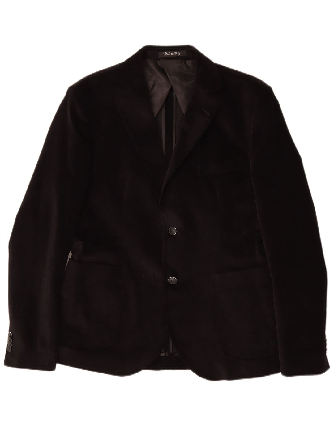 VINTAGE Veste Blazer 2 Boutons Homme IT 50 Grand Coton Noir