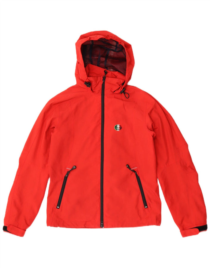 Sergio Tacchini Veste de pluie à capuche pour femme IT 42 Rouge moyen Polyester