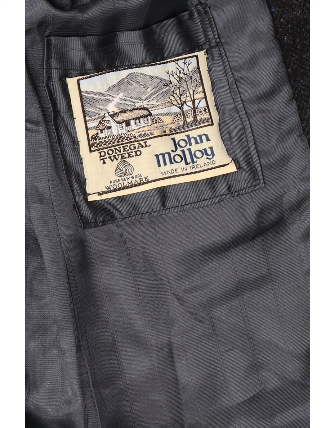 JOHN MOLLOY Womens Donegal Tweed Blazer Jacket UK 12 Medium Grey