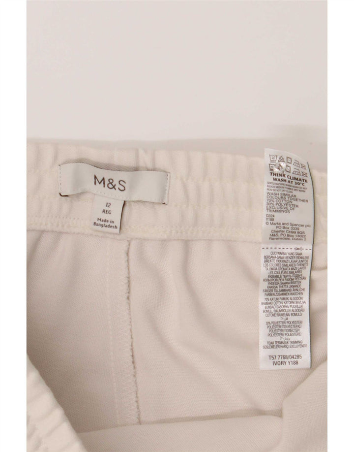 Marks & Spencer Pantalon de survêtement pour femme UK 12 Medium Off White