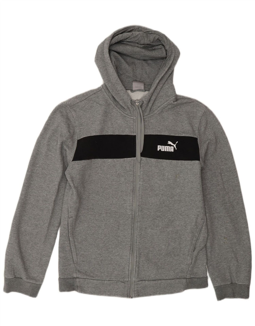 Puma Sweat à Capuche Zippé Homme Gris Moyen Colourblock Cotton