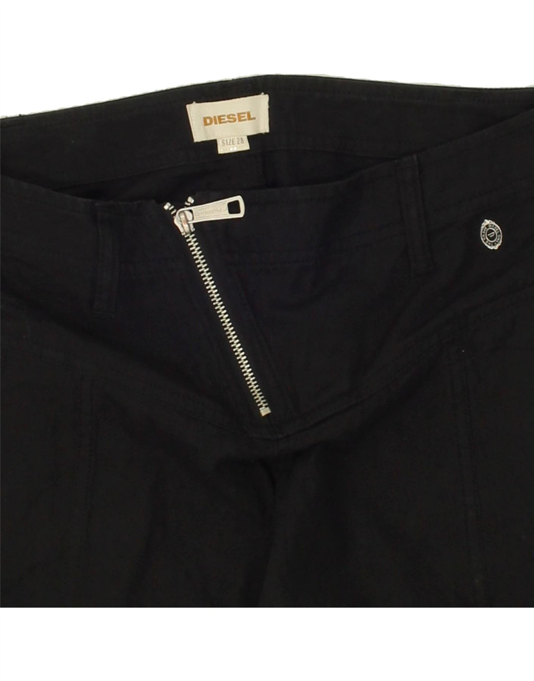 DIESEL Womens Slim Cropped Trousers W28 L26 Black Vintage Diesel and Second-Hand Diesel from Messina Hembry 