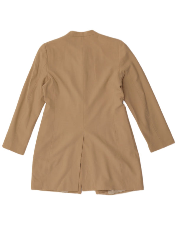 Marks & Spencer Veste blazer longue pour femme UK 8 Small Beige Polyester