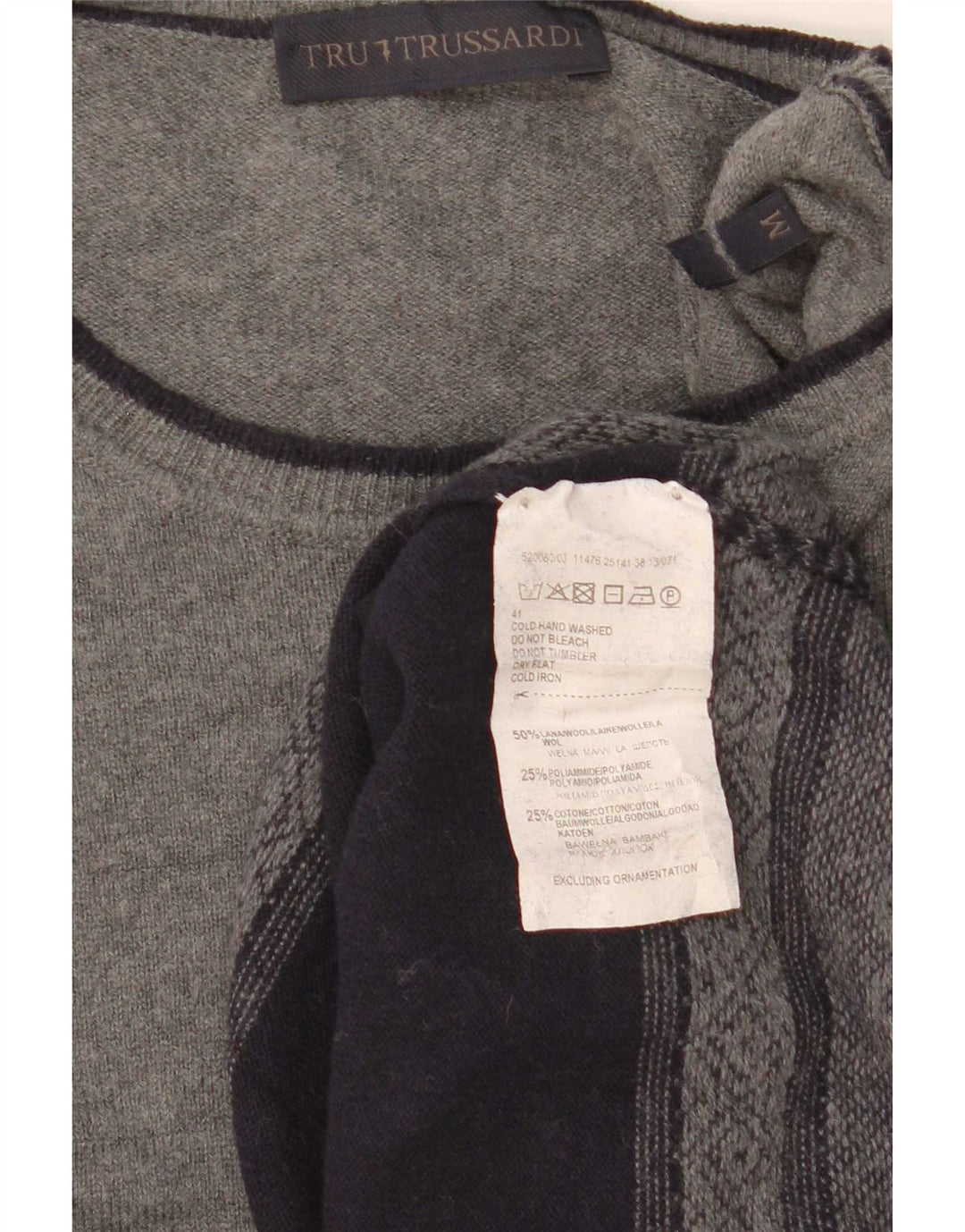 Trussardi Pull Col Bateau Bleu Marine Moyen Colourblock |