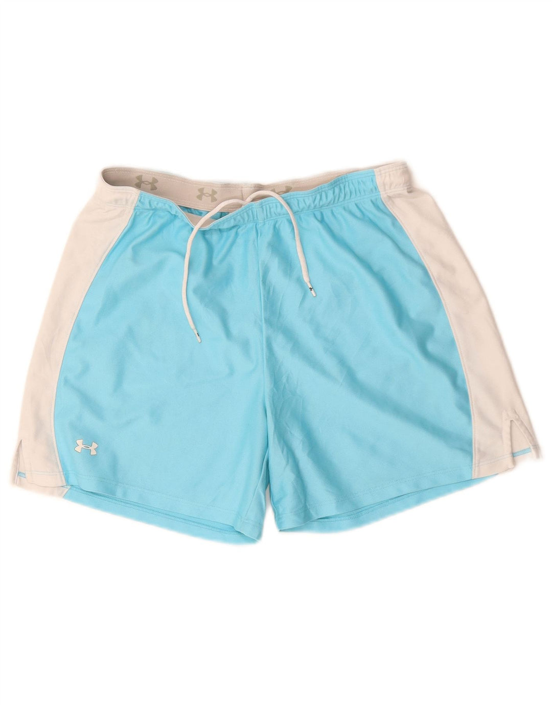 Under Armour Short de sport pour femme UK 8 Small Bleu Colorblock Polyester