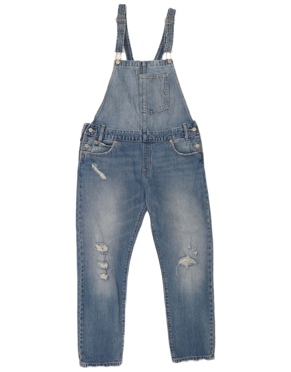 Levi's Womens Distressed Dungarees Straight Jeans Medium W36 L27 Blue