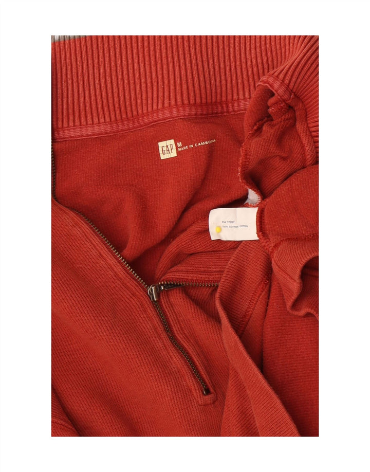 Gap Sweat-Shirt Col Zippé Homme Rouge Moyen Coton