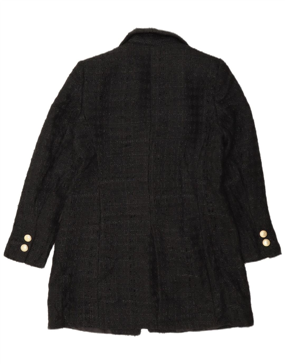 Zara Womens Pardessus UK 16 Large Noir Moucheté