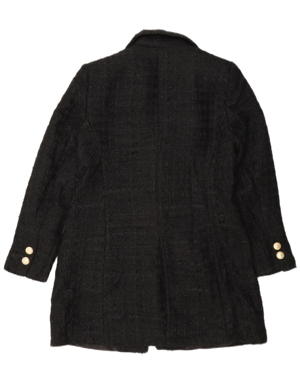 Zara Womens Pardessus UK 16 Large Noir Moucheté