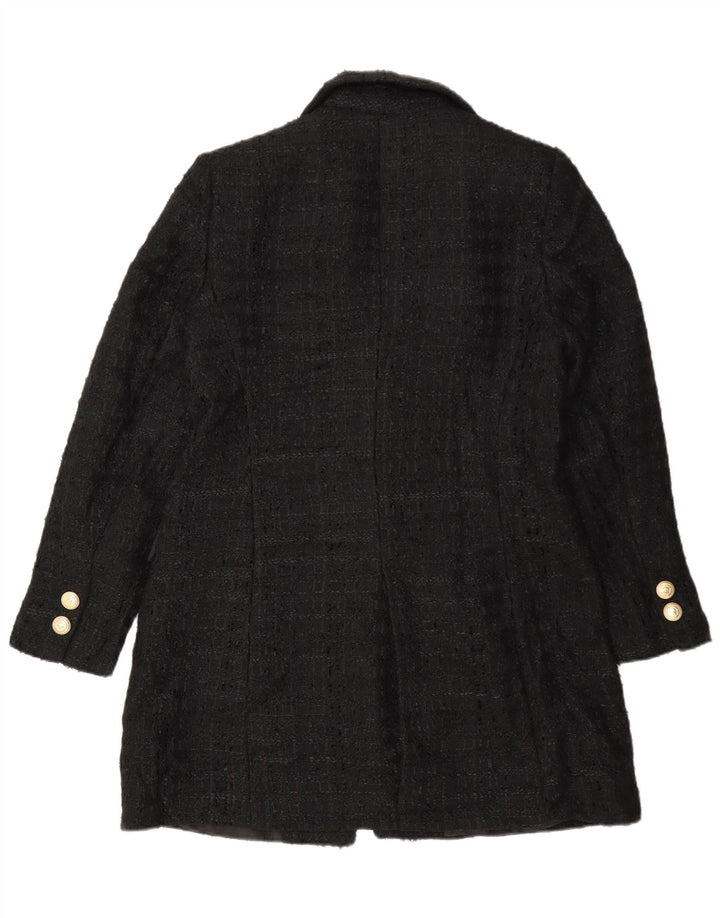 Zara Womens Pardessus UK 16 Large Noir Moucheté