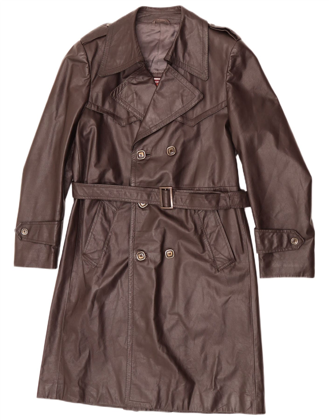 Anfor Manteau en cuir à double boutonnage pour homme IT 48 Marron moyen