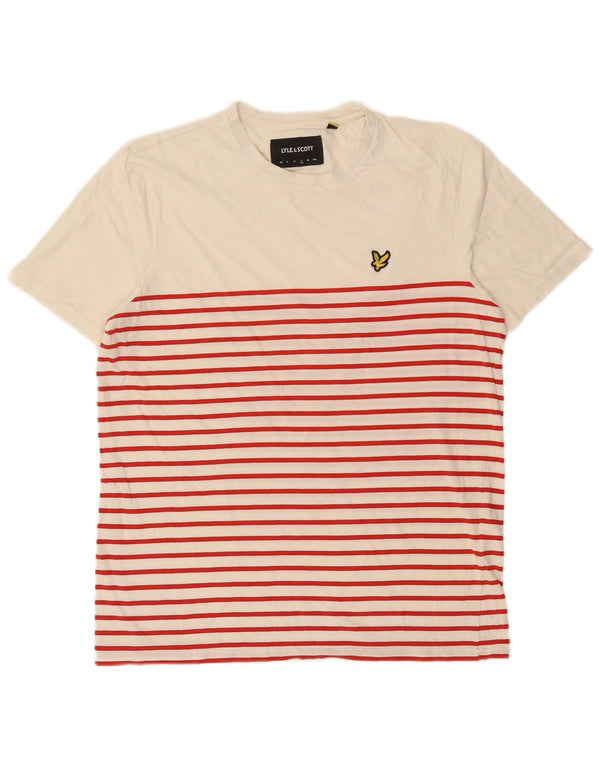 Lyle & Scott T-Shirt Homme Grand Blanc Rayé Coton