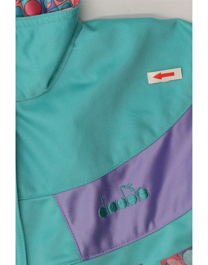 Diadora Veste de Survêtement Femme IT 46 Large Turquoise Colourblock