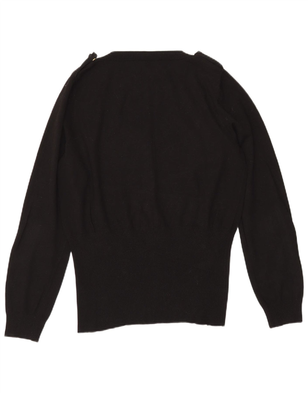 MARELLA Pull militaire col en V pour femme UK 20 2XL Noir Viscose