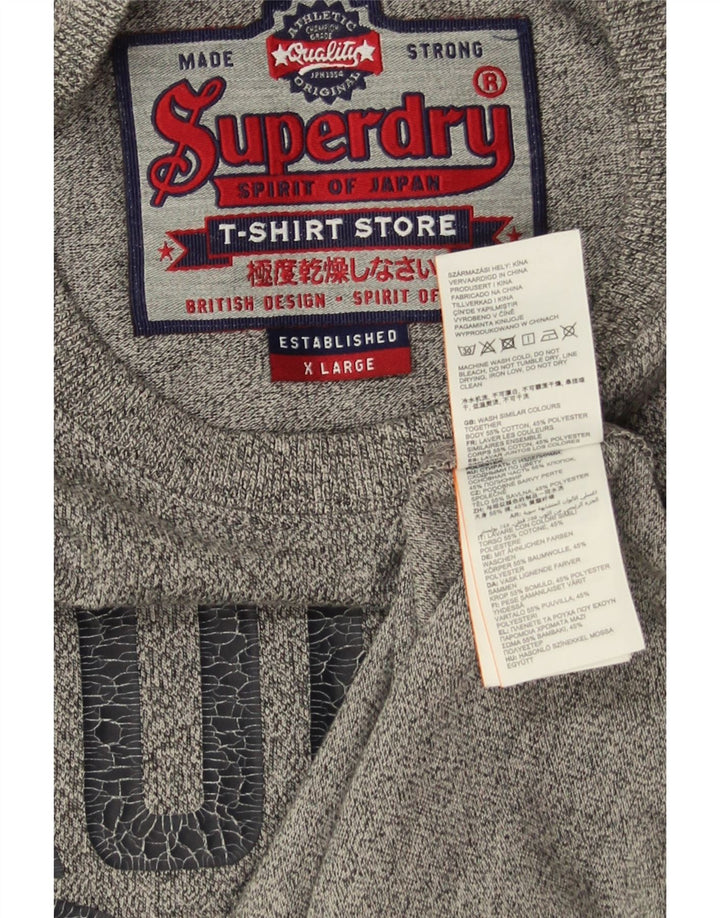 Superdry T-Shirt XL Homme Gris Moucheté