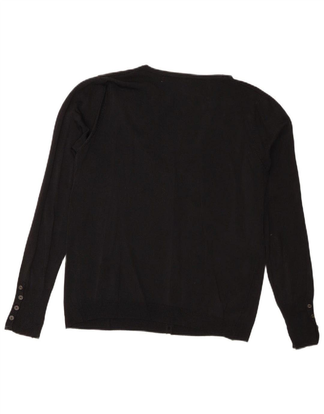 Zara Womens Basic Crop Cardigan Top UK 14 Large Noir Viscose