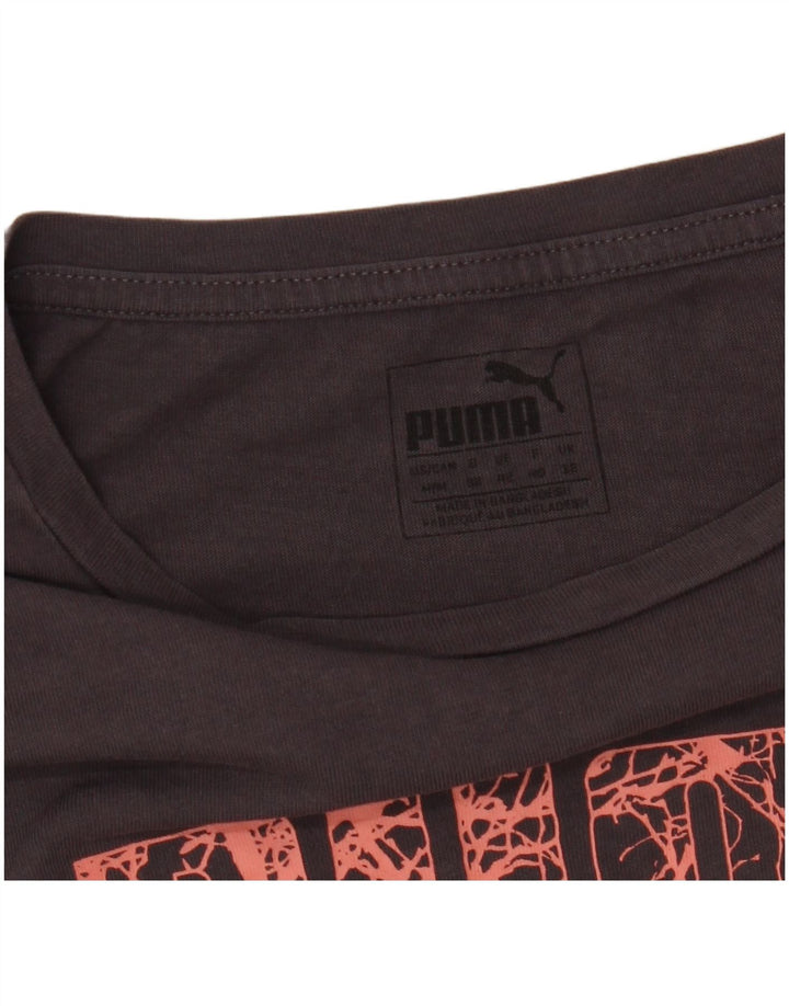 Puma T-shirt graphique pour femme UK 12 Gris moyen