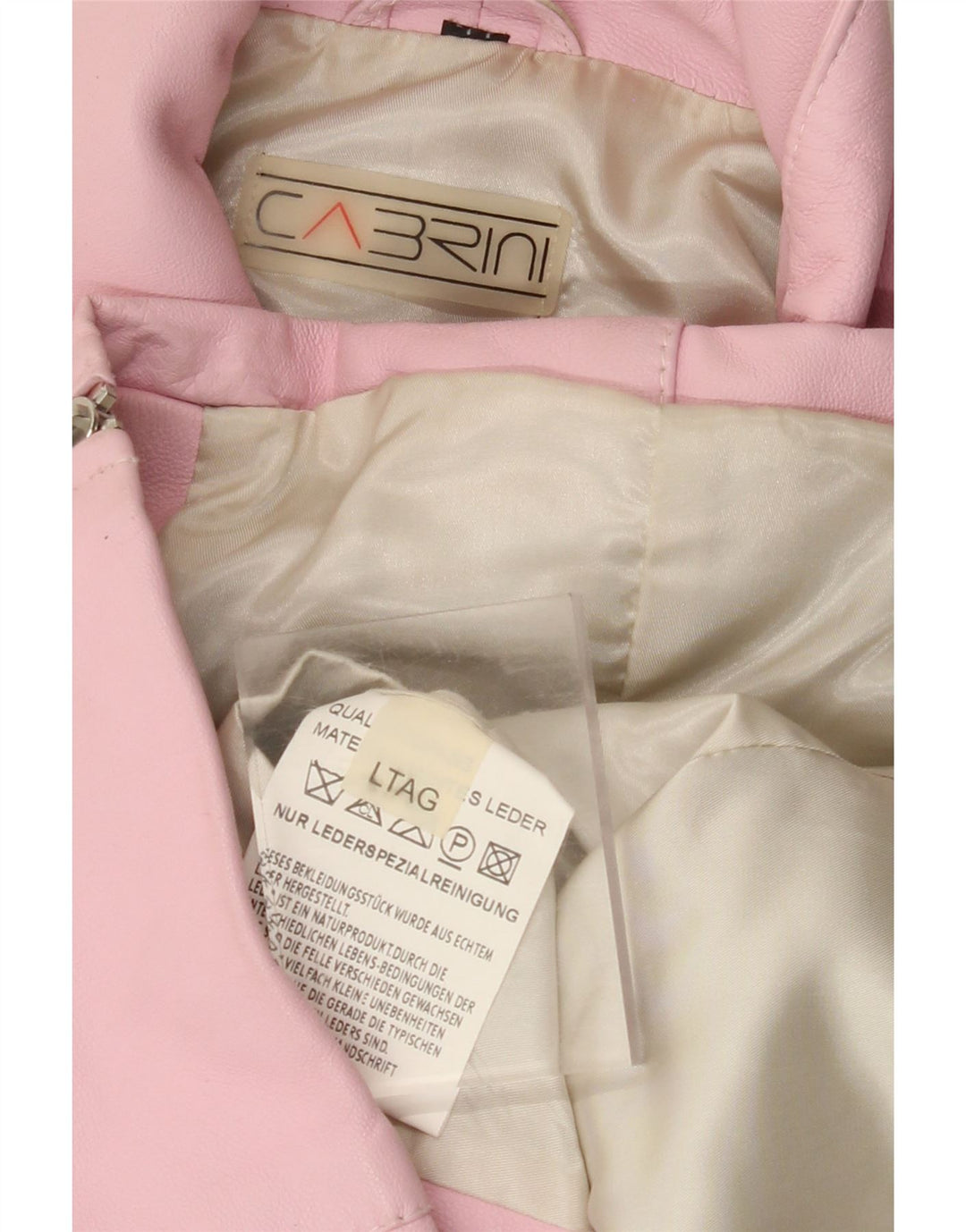 CABRINI Veste en cuir femme UK 16 Grand cuir rose