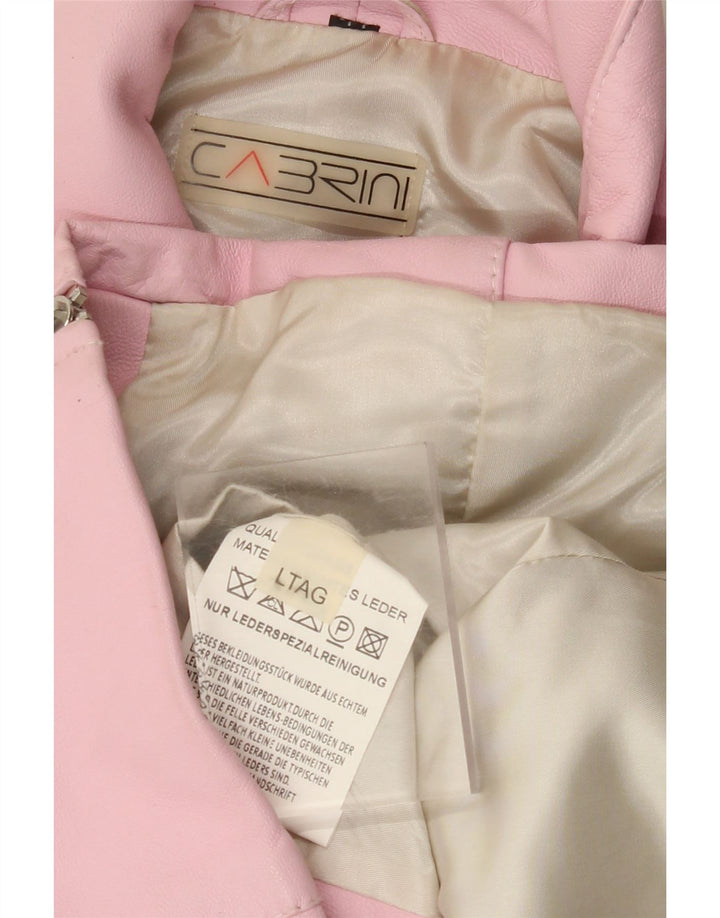 CABRINI Veste en cuir femme UK 16 Grand cuir rose