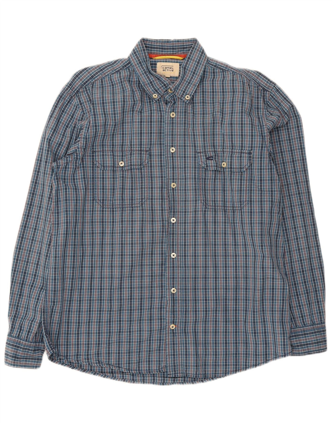 Camel Active Chemise Homme Large Bleu Marine Vichy Coton