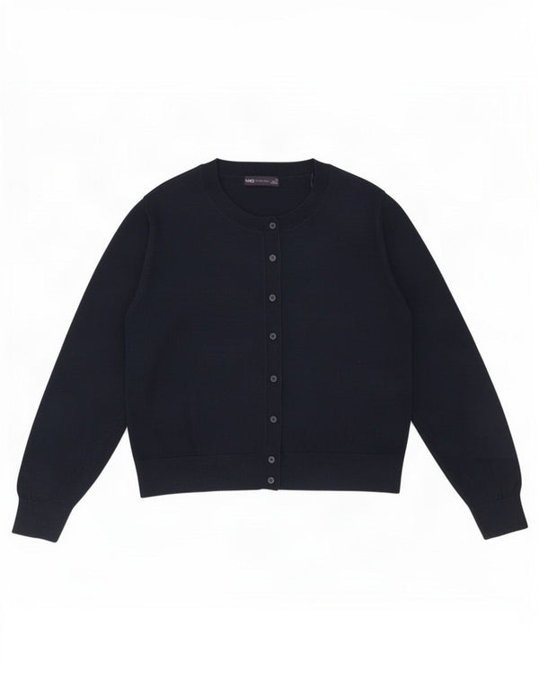 Marks & Spencer Pull cardigan court pour femme UK 22 3XL Bleu marine Coton