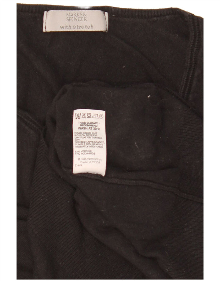 Marks & Spencer Pull court à col en V pour femme UK 16 Large Noir