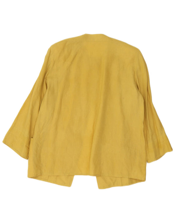 vintage Femme 1 Bouton Blazer Veste UK 16 Grand Jaune