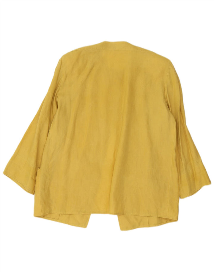 vintage Femme 1 Bouton Blazer Veste UK 16 Grand Jaune