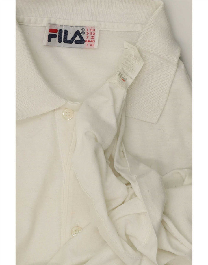Fila Polo graphique homme IT 50 coton color block blanc moyen
