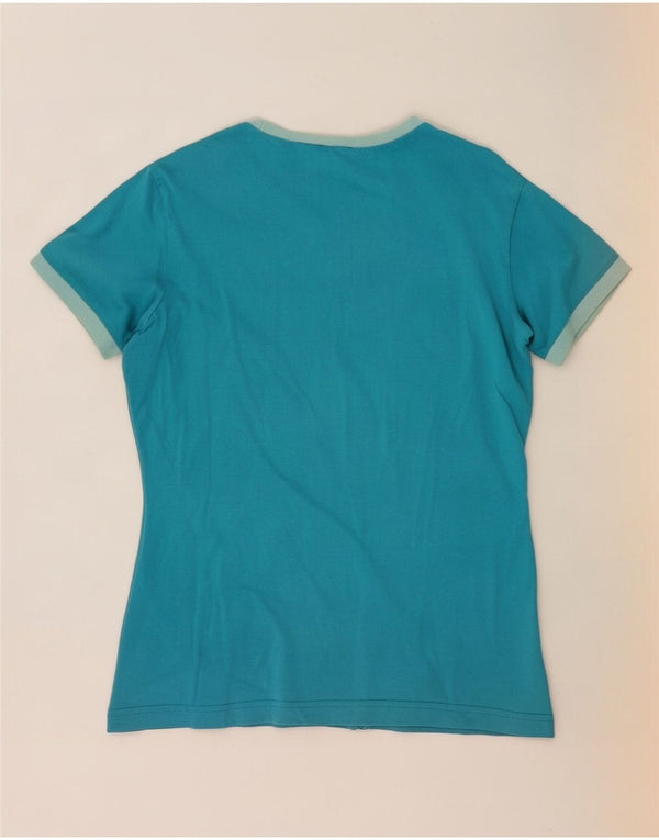 Adidas T-Shirt Femme Top UK 14 Grand Bleu Coton