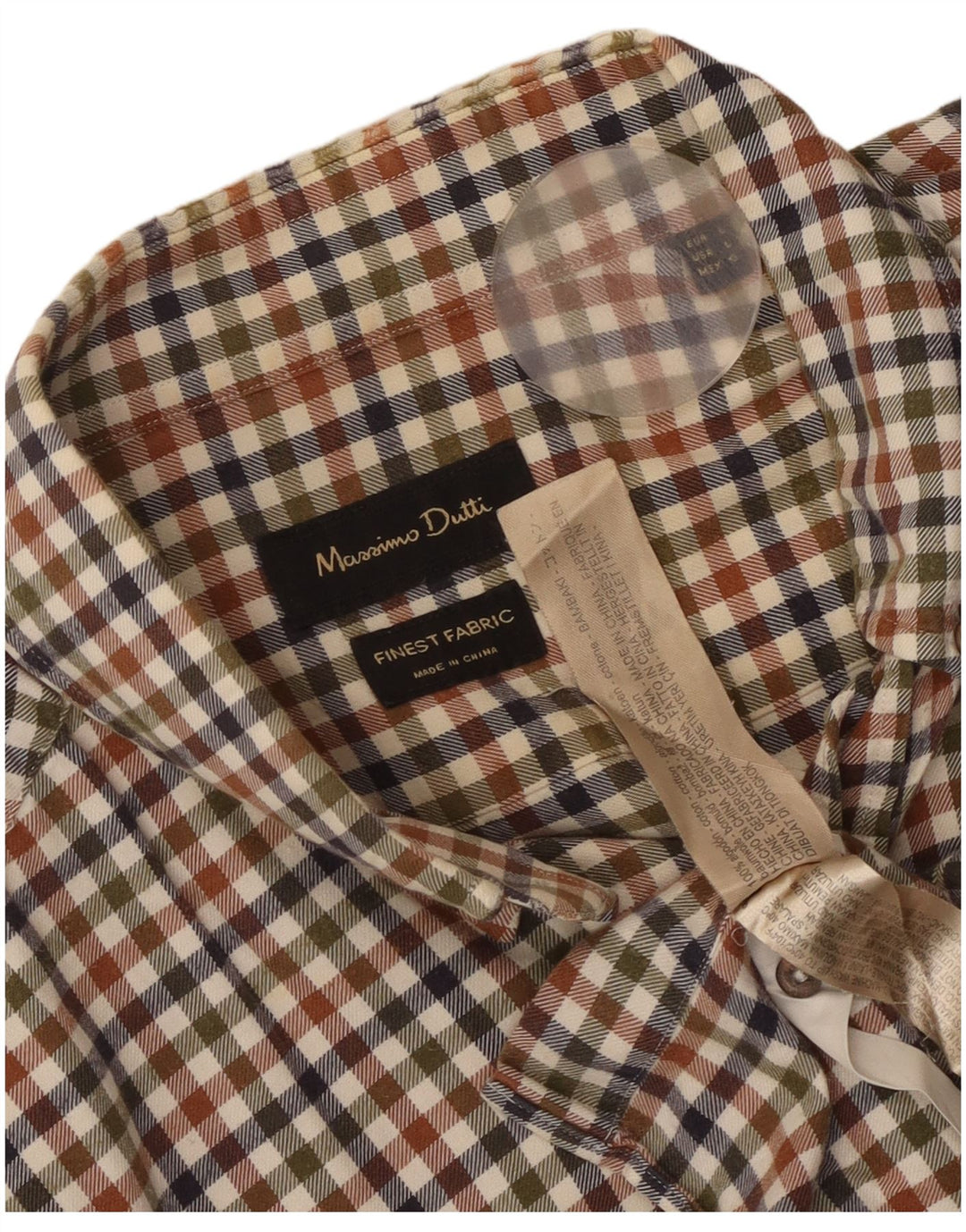 Massimo Dutti Chemise Homme Grand Carreau Multicolore Coton