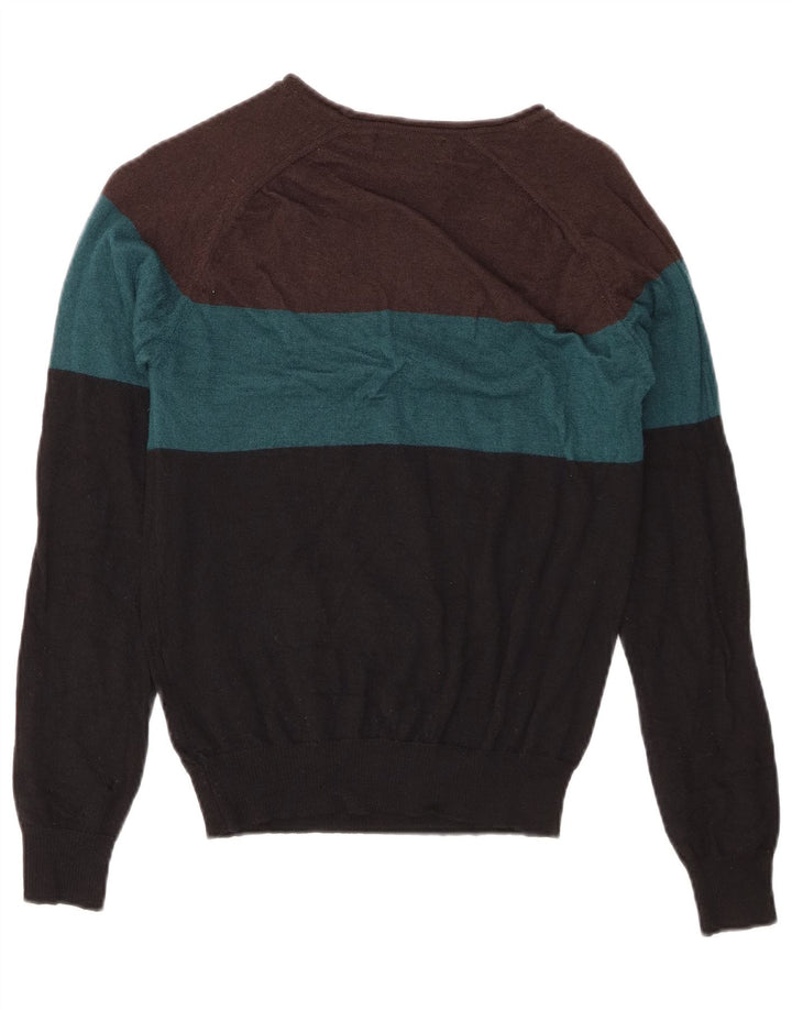 Zara Pull à col bateau pour homme en laine color block multicolore moyen