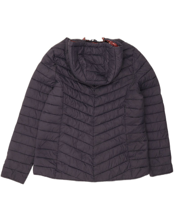 Fat Face Veste matelassée surdimensionnée à capuche pour femme UK 18 XL Bleu marine Nylon