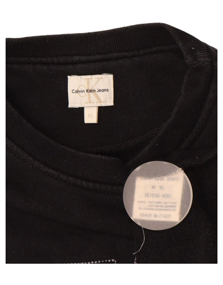 CALVIN KLEIN JEANS Sweat-Shirt Graphique Homme XL Noir