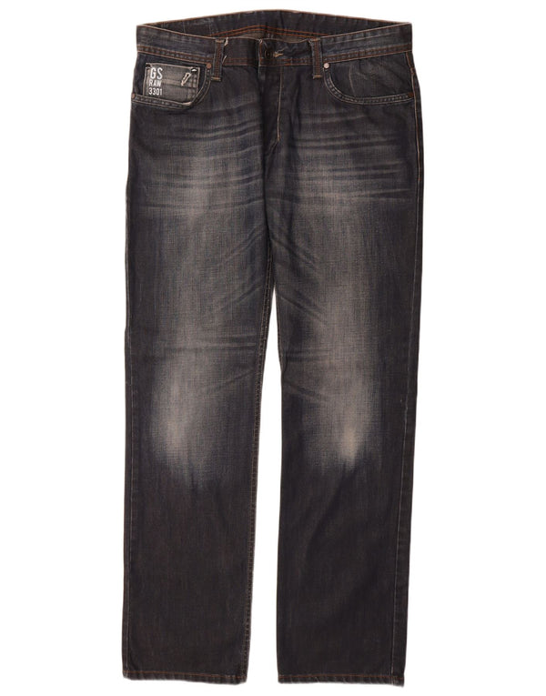 G-Star Mens Straight Jeans W36 L34 Navy Blue Cotton