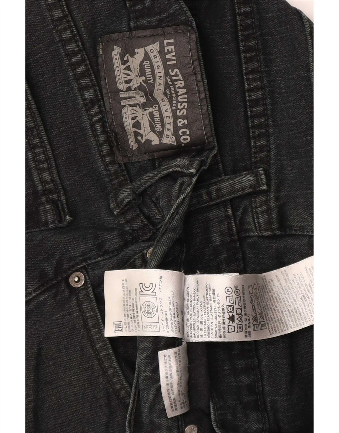 Levi's Jean Droit Homme W34 L30 Noir Coton