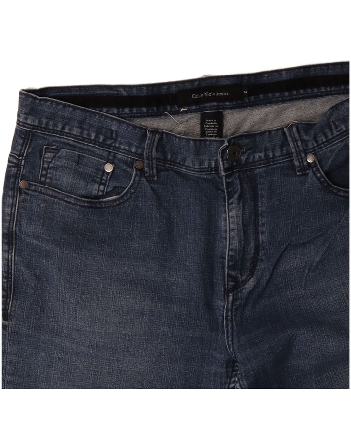 CALVIN KLEIN Jean droit homme W34 L30 bleu coton