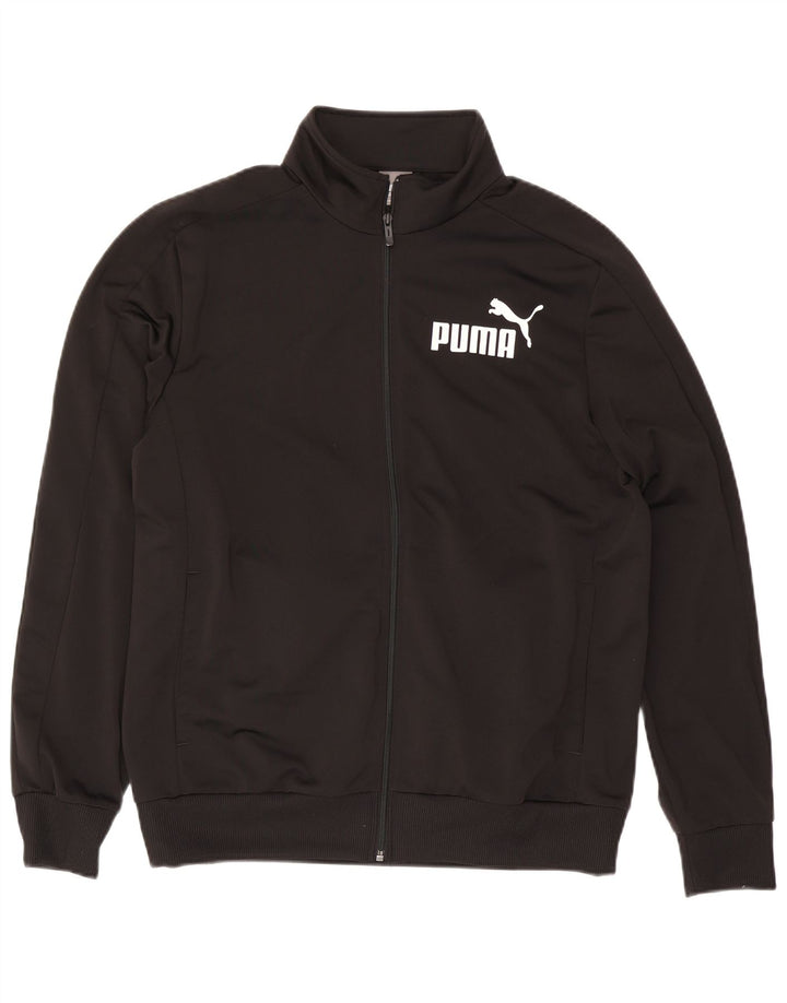 Puma Veste de survêtement graphique pour hommes, grand, noir, polyester